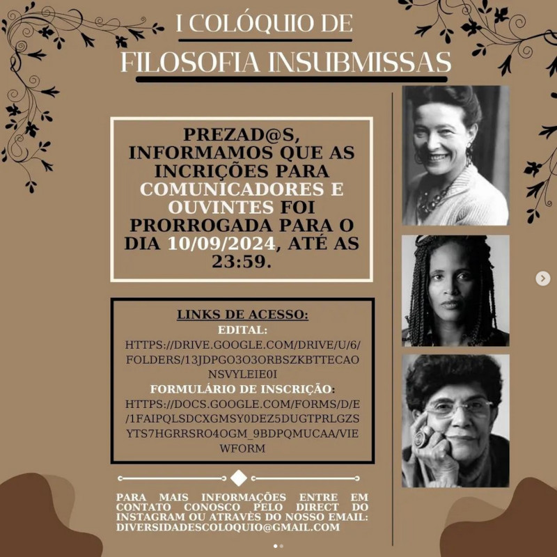 I Colóquio de Filosofias Insubmissas