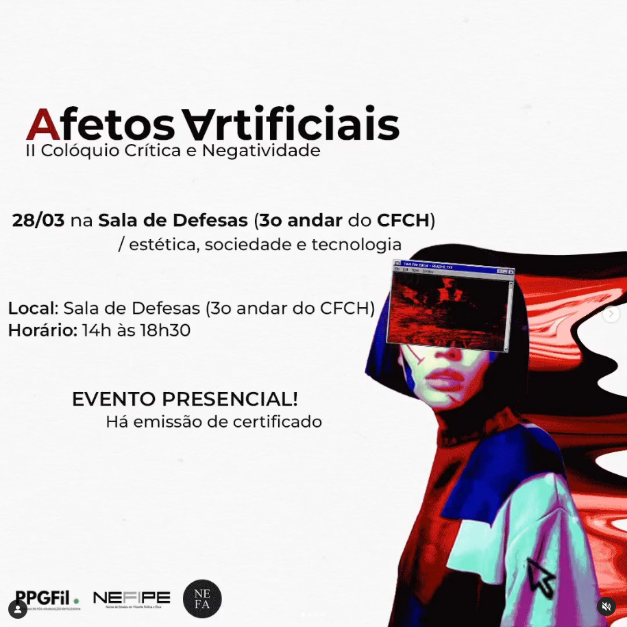 II Colóquio Crítica e Negatividade: Afetos Artificiais