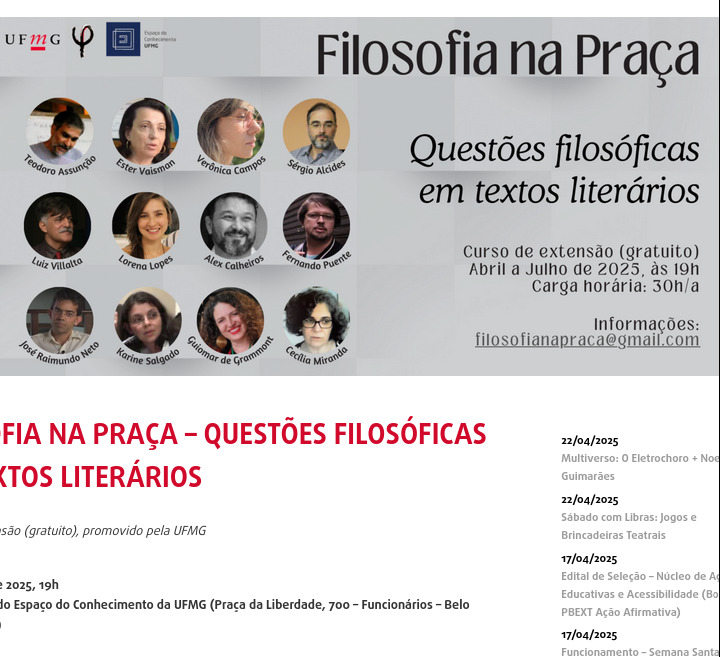 Filosofia na Praça – Questões filosóficas em textos literários