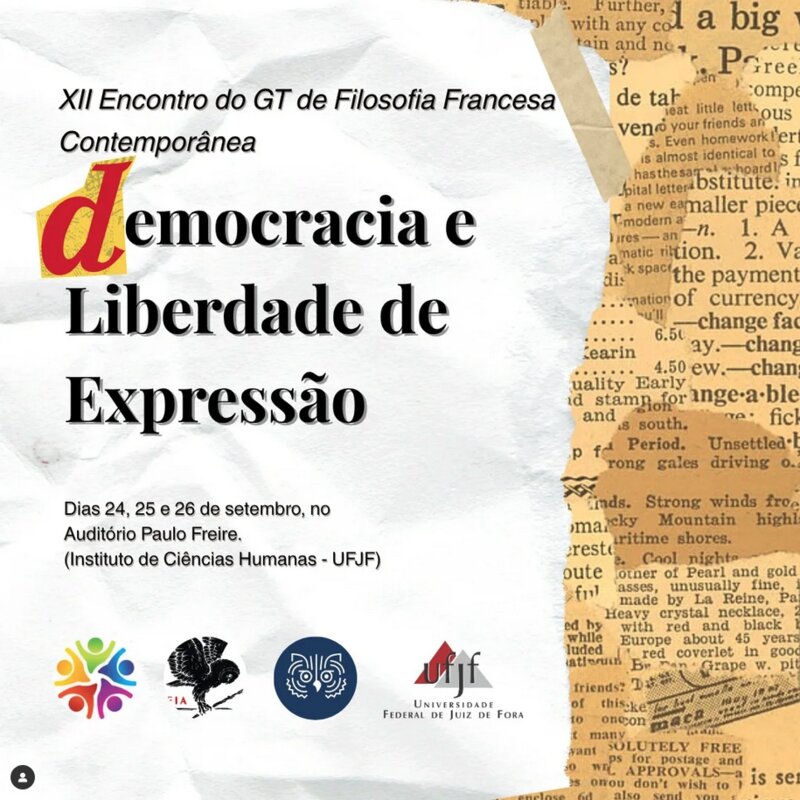 XII Encontro do GT de Filosofia Francesa Contemporânea: Democracia e liberdade de Expressão