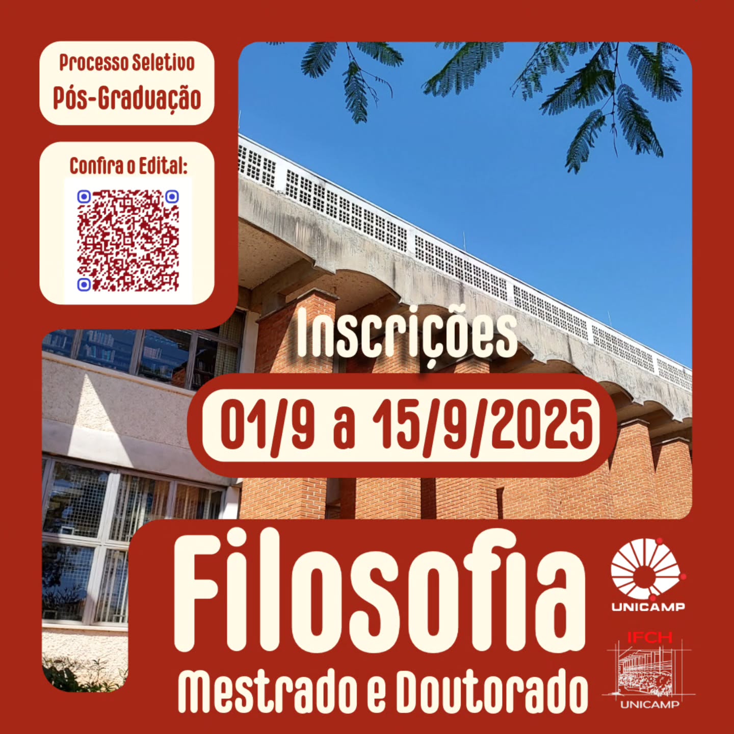 Seleção de Mestrado e Doutorado em Filosofia - IFCH-Unicamp