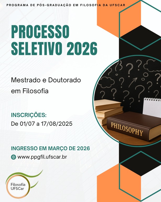 Processo Seletivo para Mestrado e Doutorado em Filosofia – Ingresso 2026